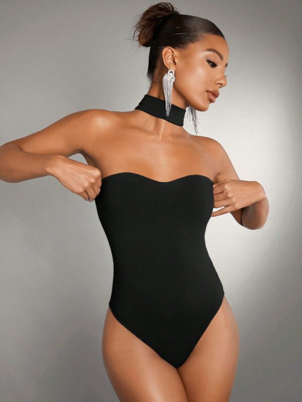 SHEIN BAE Body Ajusté À Collier Chic Et Couleurs Unies – Image 3
