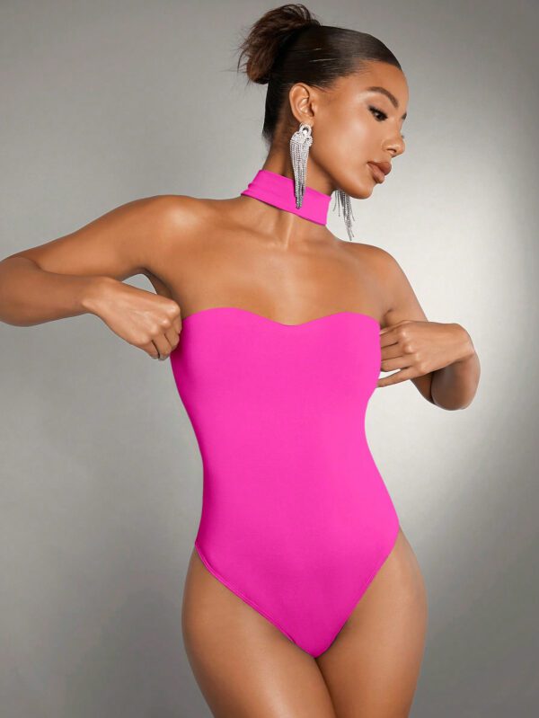 SHEIN BAE Body Ajusté À Collier Chic Et Couleurs Unies – Image 6