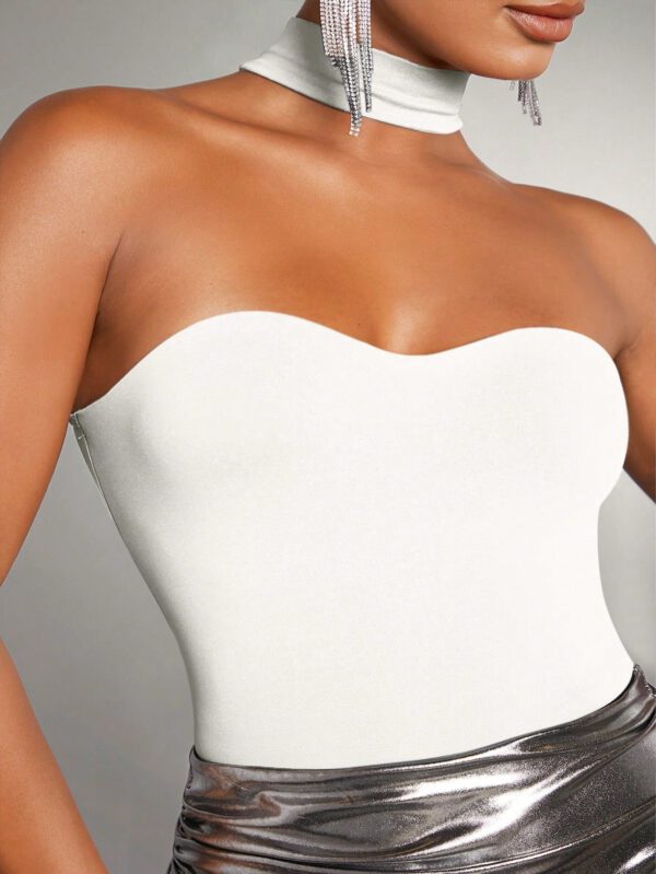 SHEIN BAE Body Ajusté À Collier Chic Et Couleurs Unies – Image 8