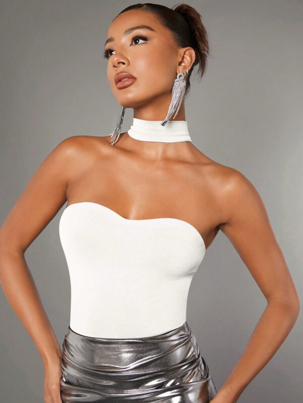 SHEIN BAE Body Ajusté À Collier Chic Et Couleurs Unies – Image 9