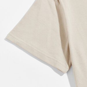 Manfinity RSRT T-shirts pour hommes, col rond ajusté, manches courtes, tee-shirt graphique palmier décontracté et simple en polyester d'été
