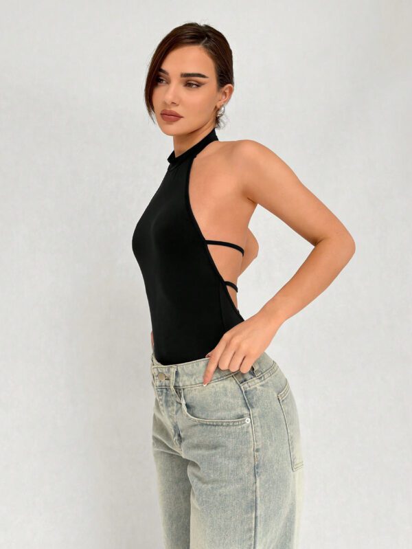 Aloruh Body élégant pour femme, col en V profond et ras-du-cou – Image 7