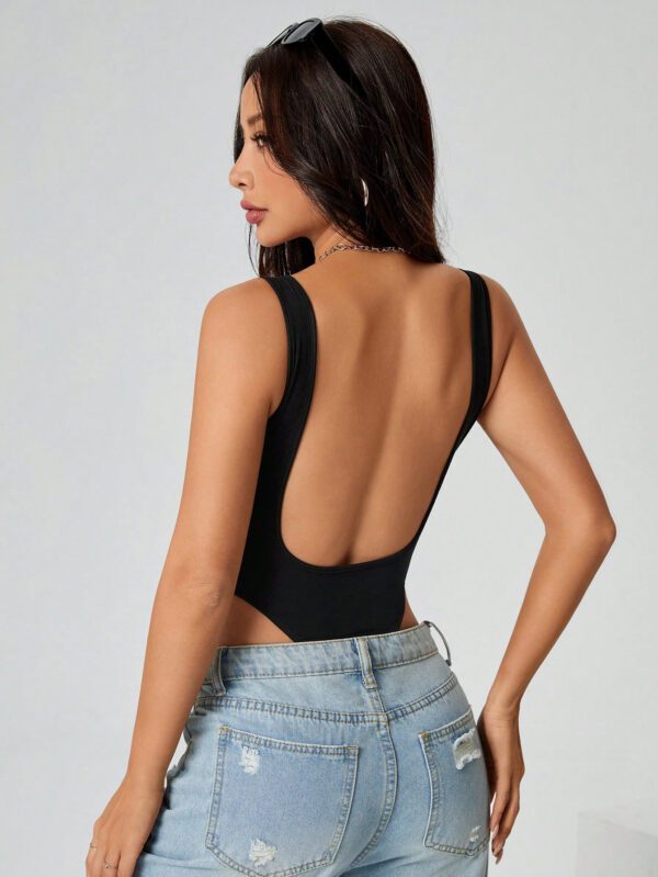 SHEIN PETITE Body en tricot noir pour femmes