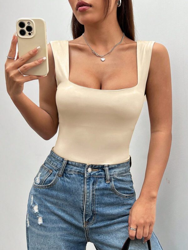 SHEIN EZwear Body Sans Manches Couleur Unie – Image 14