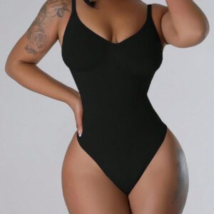 SHEIN SXY Body femme sans manches avec dos nu noir unicolore