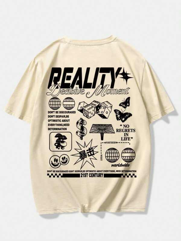 ROMWE Street Life T-shirt à graphique de lettre pour hommes, école – Image 2