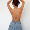 Aloruh Body sexy et pour femmes avec imprimé léopard et dos ouvert