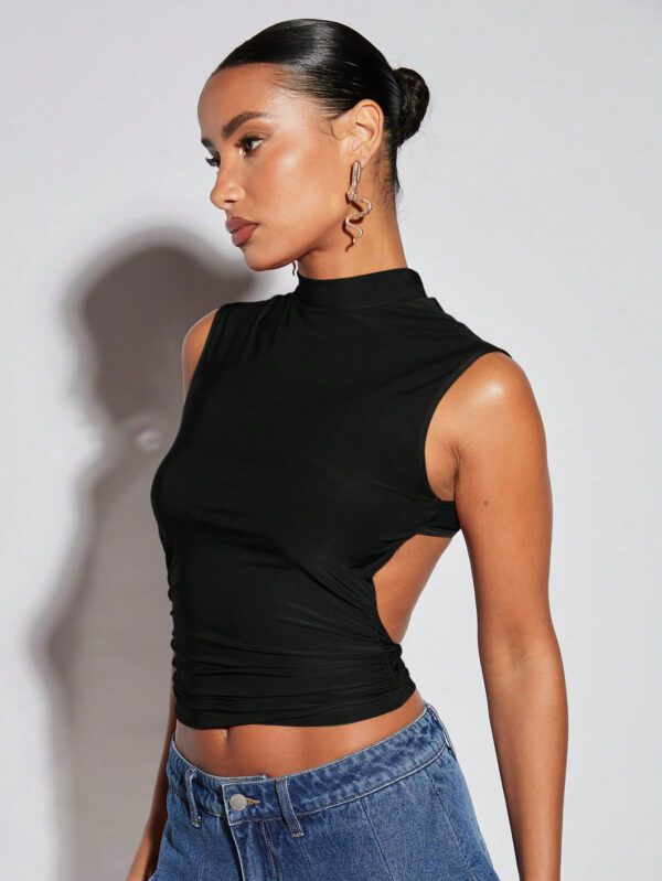 SHEIN BAE Top sans manches à col montant dos-nu