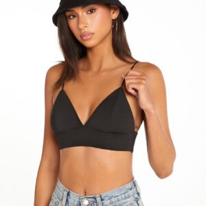 SHEIN BASICS Top à fines brides court unicolore bustier