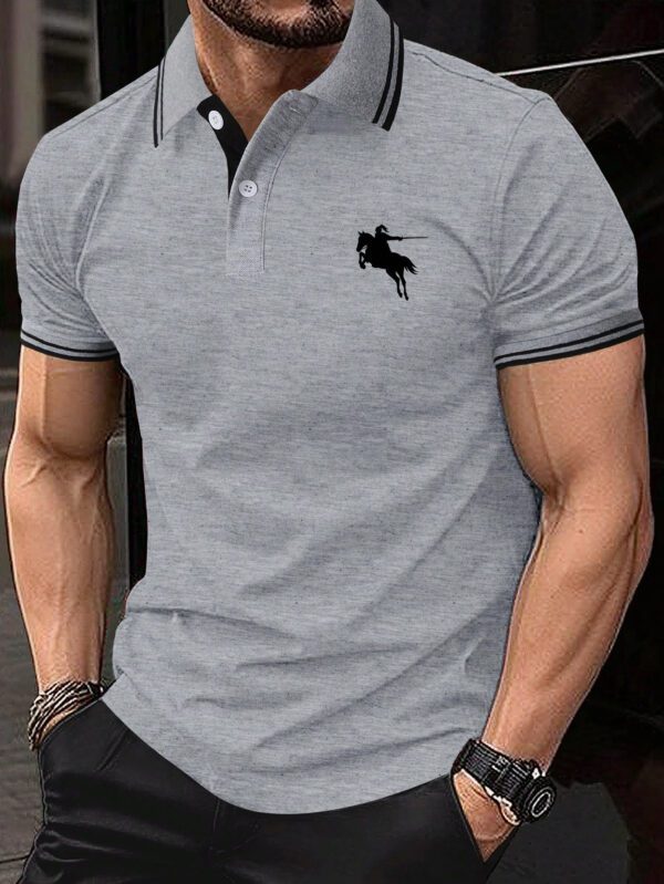 Manfinity Polo Imprimé Horseman Pour Hommes