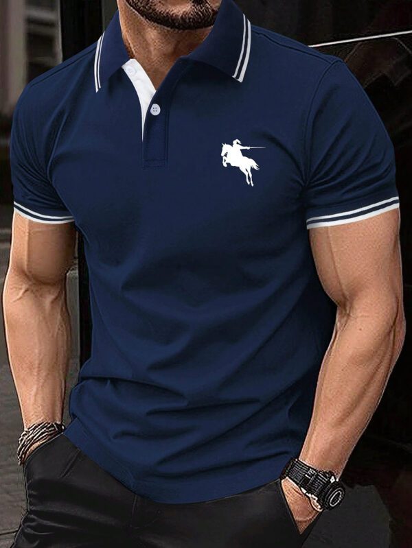 Manfinity Polo Imprimé Horseman Pour Hommes – Image 5