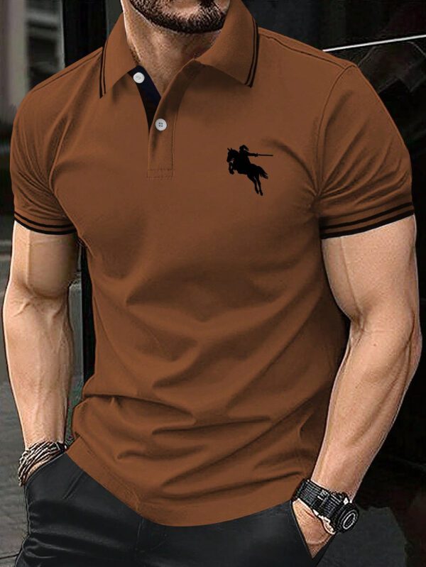 Manfinity Polo Imprimé Horseman Pour Hommes – Image 6