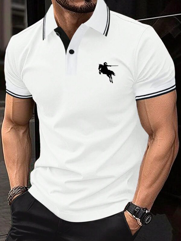 Manfinity Polo Imprimé Horseman Pour Hommes – Image 7