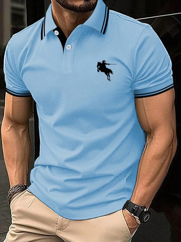 Manfinity Polo Imprimé Horseman Pour Hommes – Image 8