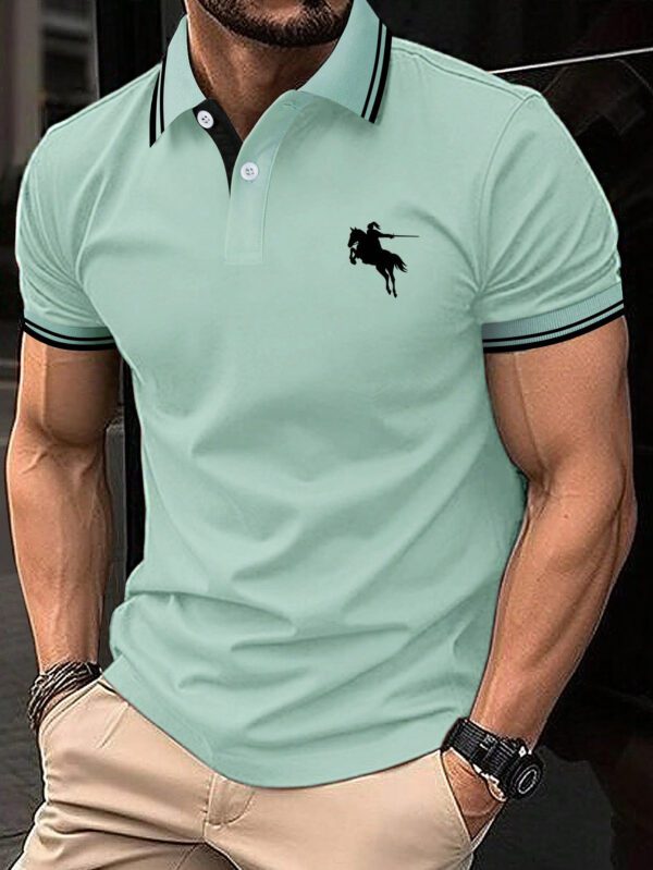 Manfinity Polo Imprimé Horseman Pour Hommes – Image 9