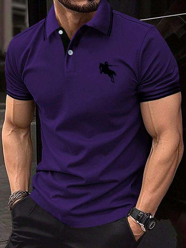 Manfinity Polo Imprimé Horseman Pour Hommes – Image 11