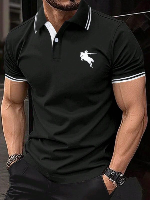 Manfinity Polo Imprimé Horseman Pour Hommes – Image 12