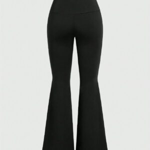 SHEIN Slayr Pantalon Évasé À Taille Haute D'été 2024, Enveloppe De Couleur Unie Simple