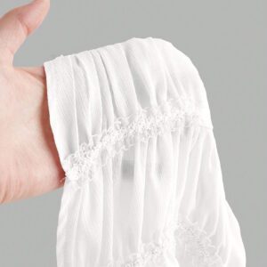Aloruh Top crop pour sortie avec cou ras-du-cou, attache réglable devant, froncé en couches semi-transparent, romantique pour soirée de rendez-vous pour femmes