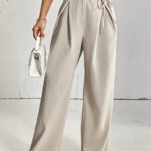 Firerie Pantalon Ample Taille Haute À Détail Plié À Nœud