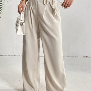 Firerie Pantalon Ample Taille Haute À Détail Plié À Nœud