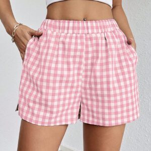SHEIN Essnce Shorts Décontractés À Imprimé Rayé Pour Femme