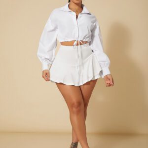 SHEIN SXY Jupe-short en hauteur avec ourlet à volants pour l'été