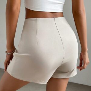 SHEIN EZwear Jupe-short Unicolore À Ruché Fendu