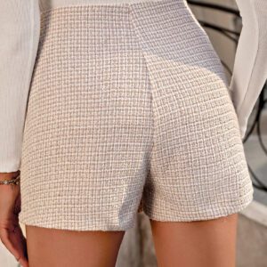 SHEIN Raffinéa Jupe-short Plissée Asymétrique À Carreaux Pour Femme