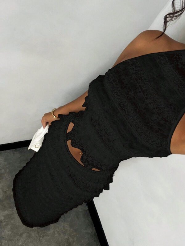 SHEIN BAE Femmes Top de camisole dos nu, dentelle unicolore, style décontracté tout-aller, pour vacances d'été et rendez-vous romantique – Image 6