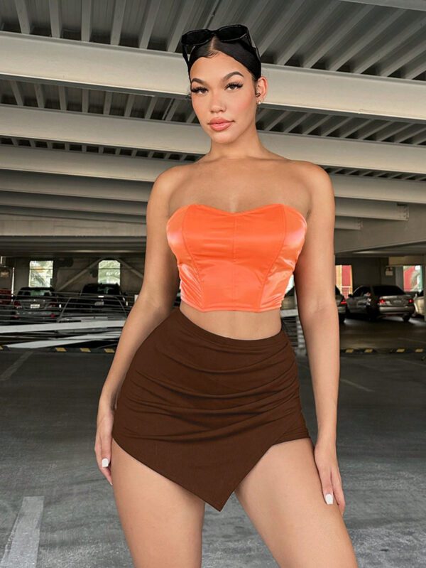 SHEIN SXY Jupe-short unicolore à ruché mini – Image 2