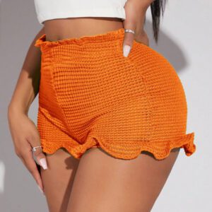 SHEIN SXY Short À Taille Froncée À Ourlet Ondulé