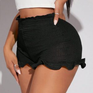 SHEIN SXY Short À Taille Froncée À Ourlet Ondulé