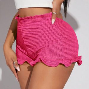 SHEIN SXY Short À Taille Froncée À Ourlet Ondulé