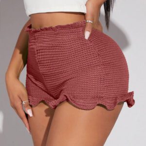 SHEIN SXY Short À Taille Froncée À Ourlet Ondulé