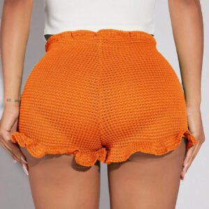 SHEIN SXY Short À Taille Froncée À Ourlet Ondulé