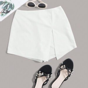 SHEIN Essnce Jupe-short fendue à taille élastique