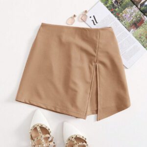 SHEIN Essnce Jupe-short fendue à taille élastique