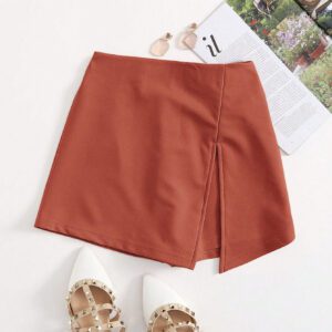 SHEIN Essnce Jupe-short fendue à taille élastique