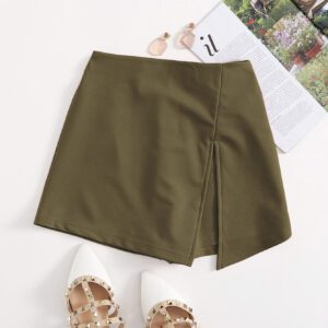 SHEIN Essnce Jupe-short fendue à taille élastique