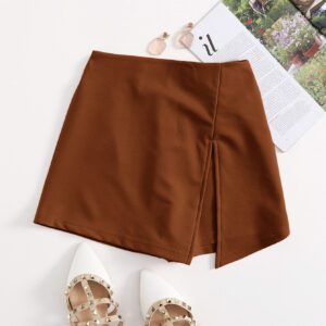 SHEIN Essnce Jupe-short fendue à taille élastique