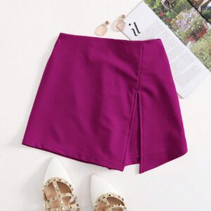 SHEIN Essnce Jupe-short fendue à taille élastique
