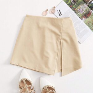 SHEIN Essnce Jupe-short fendue à taille élastique