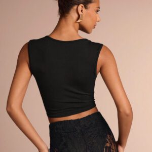 Glamine Gilet tricoté moulant de couleur unie décontracté, pull de Noël chic pour femmes, vêtements d'hiver élégants pour le layering, Top pour femmes en automne