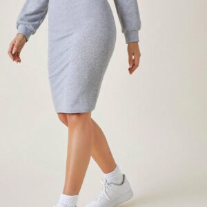 SHEIN BASICS Jupe crayon moulant taille haute unie décontractée