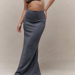 MISSGUIDED Jupe maxi basse avec étiquette logo