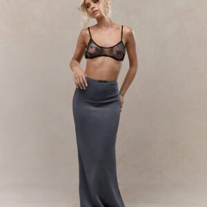 MISSGUIDED Jupe maxi basse avec étiquette logo
