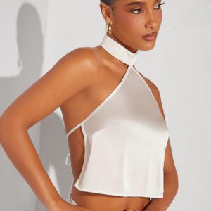 SHEIN Haute Top dos nu avec lien au cou
