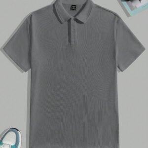 Manfinity UrbanChill Polo à manches courtes tricoté uni pour homme, été