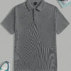 Manfinity UrbanChill Polo en maille décontracté à manches courtes avec boutons devant, couleur unie pour hommes